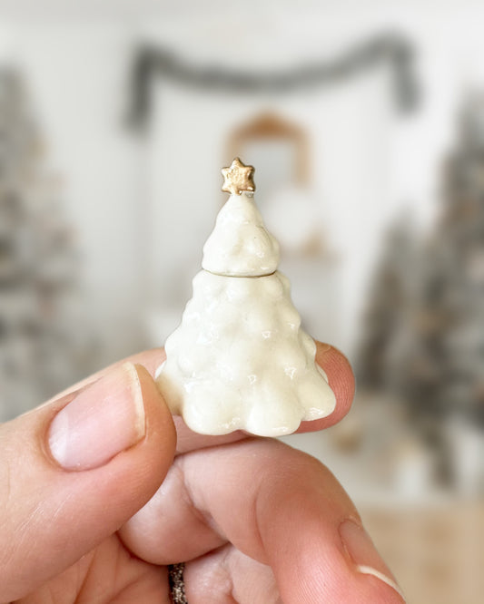 Christmas Tree Cookie Jar Ivory